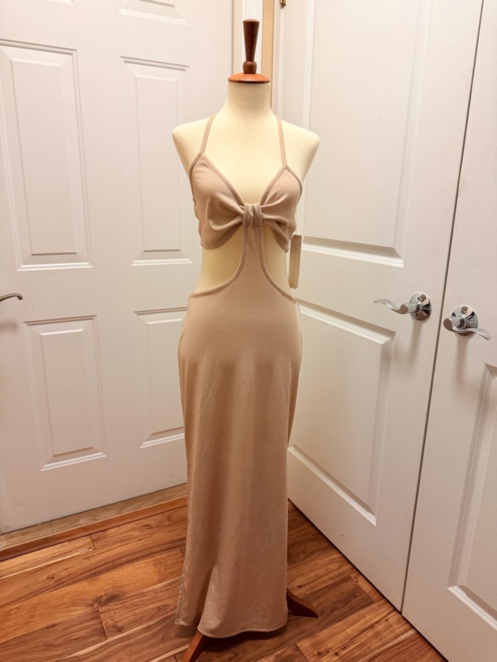Almost Famous Tan Crossback Maxi Dress